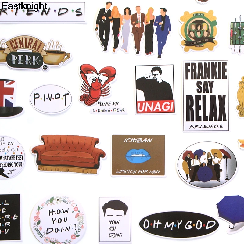 36 шт. креативные Значки для ТВ-шоу с друзьями декоративные наклейки DIY мультяшный