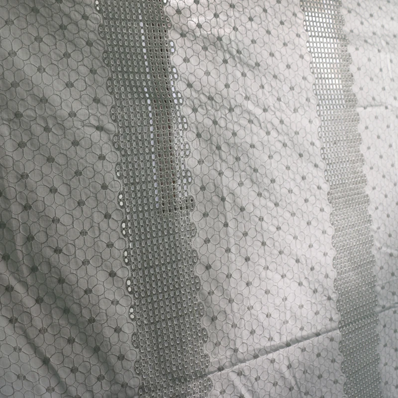 1y * 140 см натуральный белый Чистый хлопок кружево Вышивка Ткань Цветочный