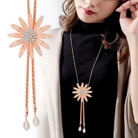 sinleery acrylic flower tassels pendant long necklace chain for women fashion accessories jewelry zd1 ssp