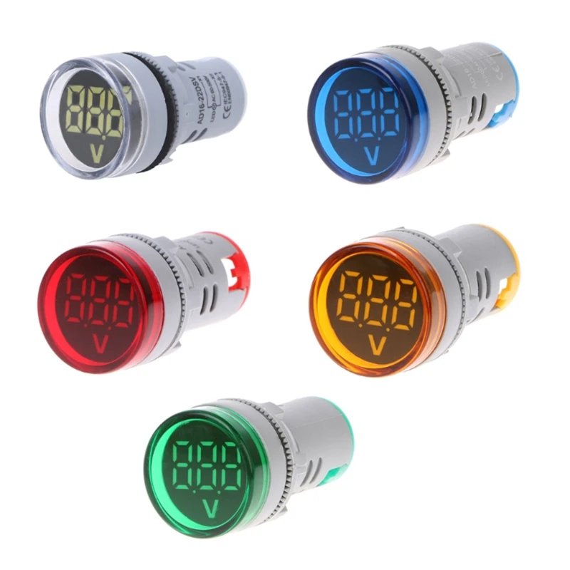 

Mini Digital Voltmeter Round AC 12-500V Voltage Meter LED Indicator Light G99A