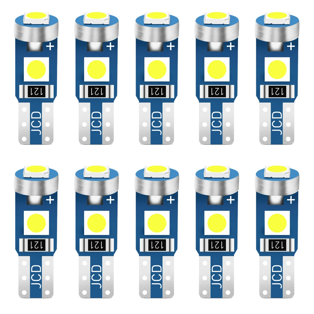 10Pcs T5 Led Bulb W3W W1.2W Canbus Car Interior Lights Dashboard warming indicator Wedge Auto Instrument Lamp 12V | Автомобили и