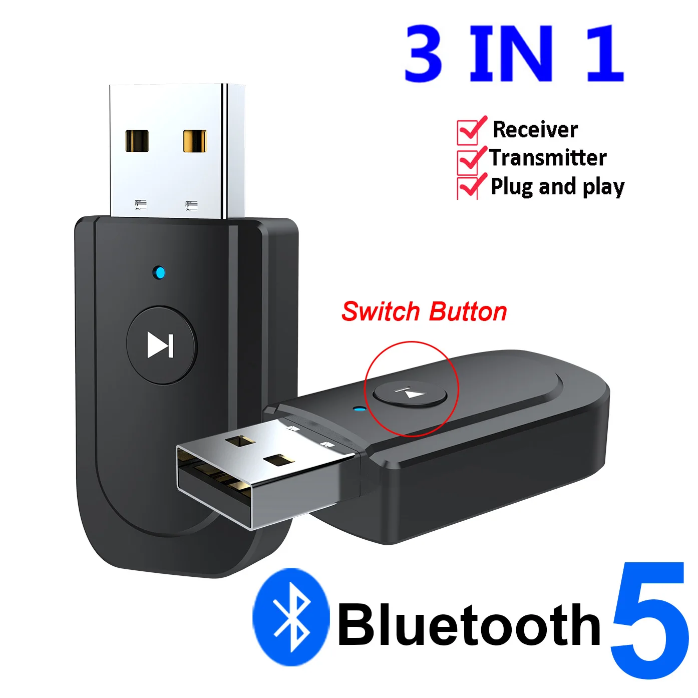 Беспроводной Bluetooth 5 0 передатчик приемник 3 в 1 USB разъем аудио адаптер для ТВ ПК