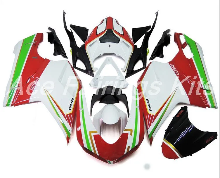 

4gifts New ABS Injection Bodywork Full Fairings kits Fit For Ducati 1098 848 1198 2007 2008 2009 2010 2011 2012 custom red green