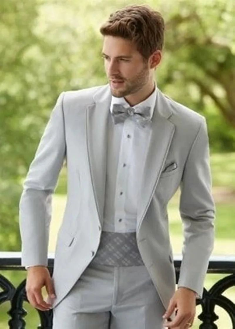 

New Arrival High Quality Gray Notch Lapel Two Buttons Suit Men Wedding Slim Fit Formal Tuxedo Wear 2 Pieces(Jacket+Pant)
