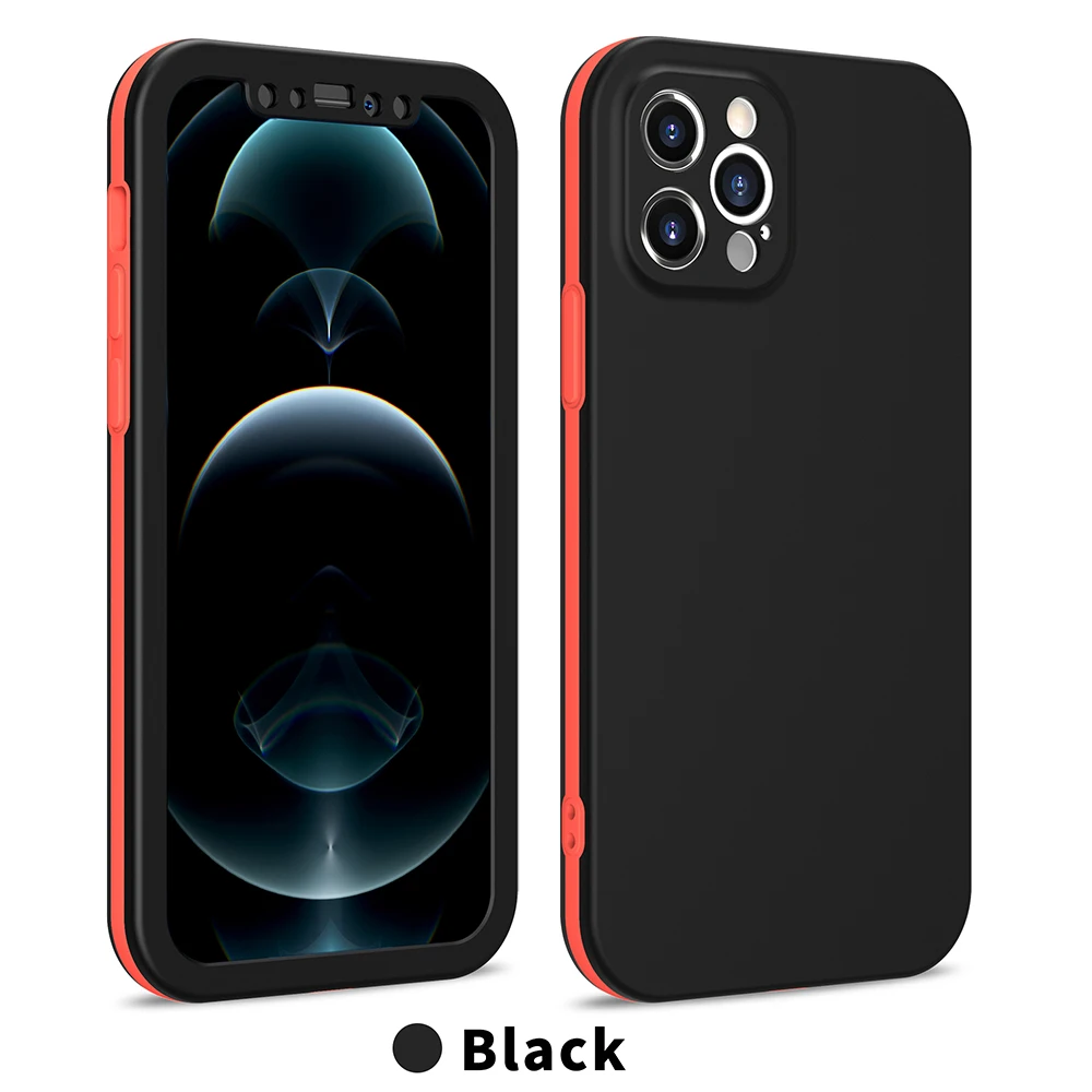 

Full Mobile Phone Case For iPhone11 12Pro mobile phone shell 360 all-inclusive skin feeling contrast protective shell Cover
