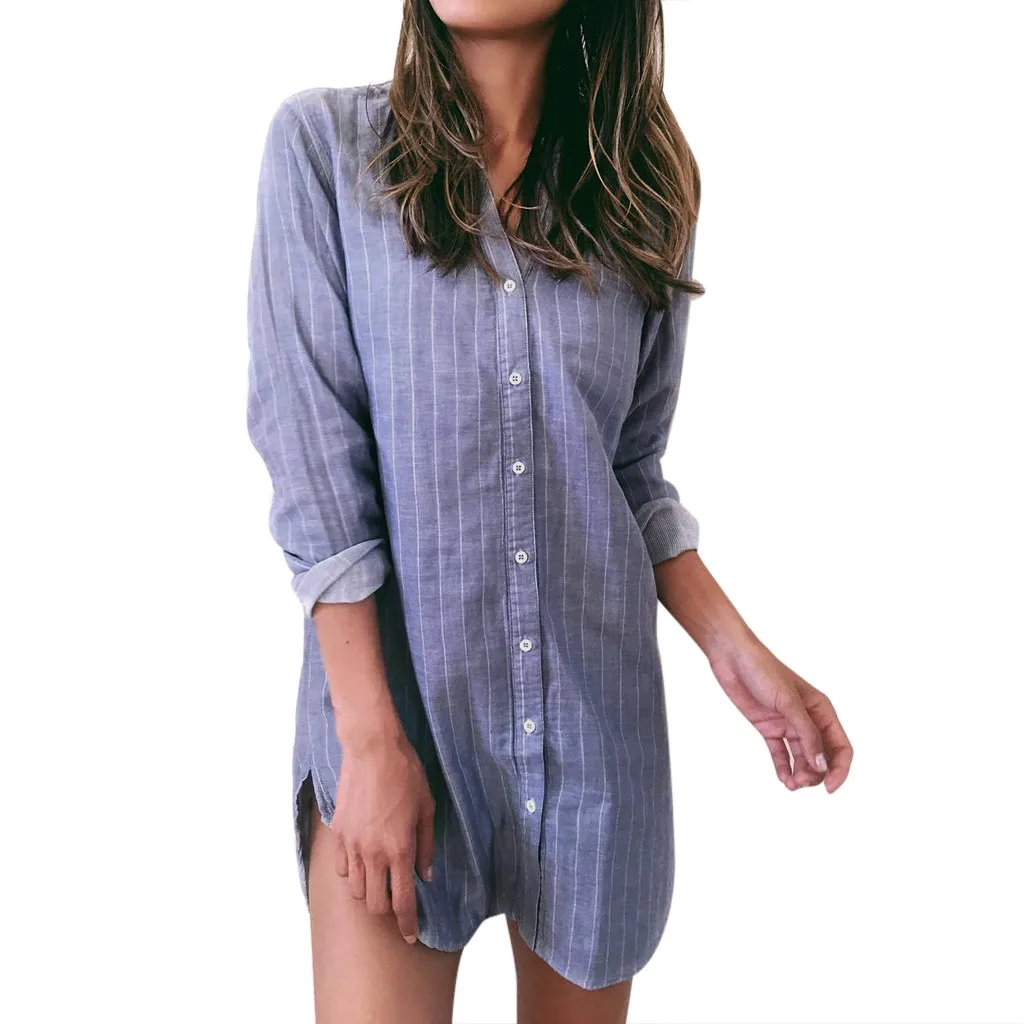 Модный официальный офисный короткий сарафан рубашка в полоску с принтом женское