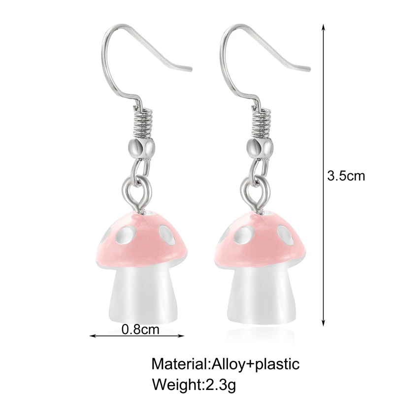 

Hot Trend Design Simulation Resin Mushroom Hook Earrings Pendientes Lovely Korean Fashion Jewelry For Women Friends Earring Gift