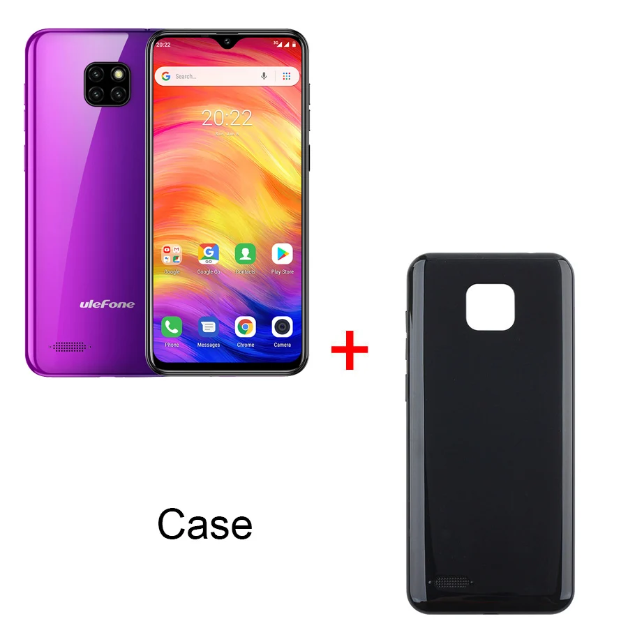 purple N Case Ulefone Note 7 Android 9,0 6," экран капли воды смартфон 3500 мАч 19:9 четырехъядерный 1 ГБ ОЗУ 16 Гб ПЗУ WCDMA мобильный телефон - Цвет: purple N Case
