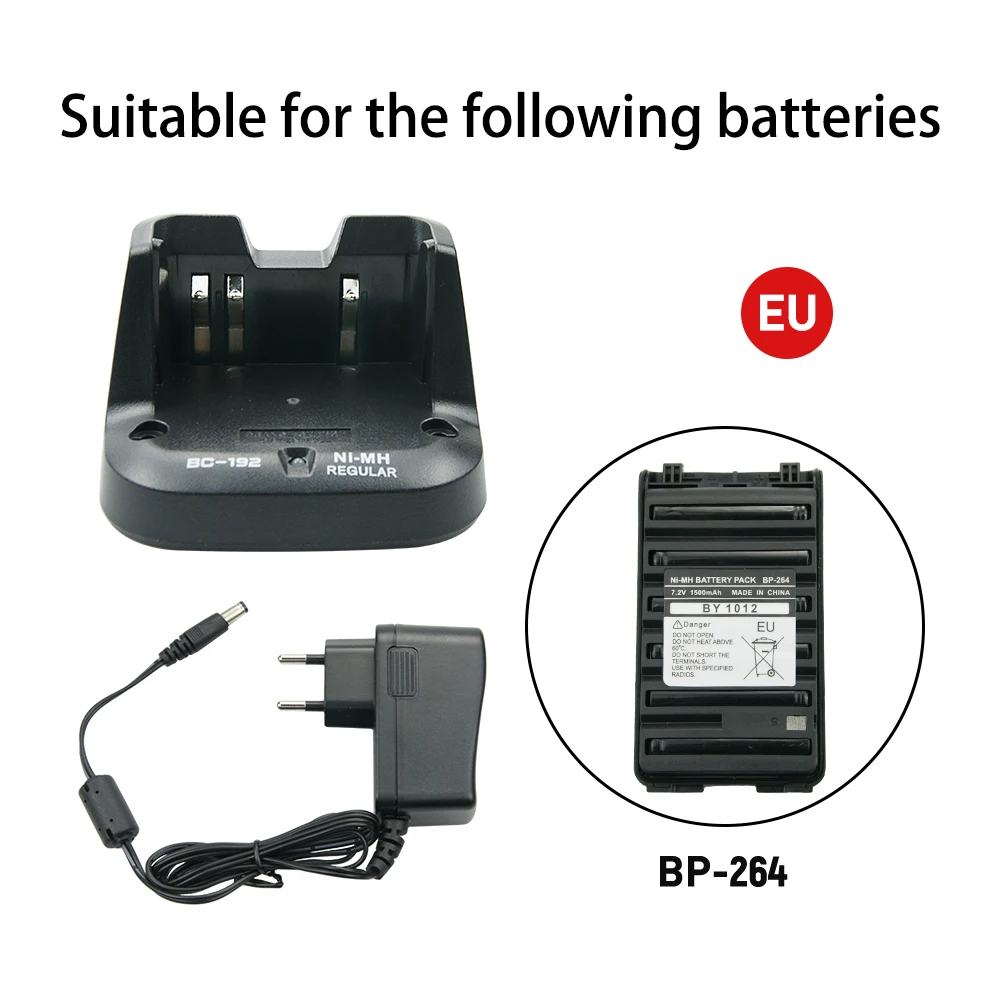 2Pcs BC-192 NI-MH Charger for ICOM IC-F3011 F4011 F3101D F4101D IC-V80 IC-V80E IC-G80 IC-T70A IC-T70E IC-F3102D Radio BP-264