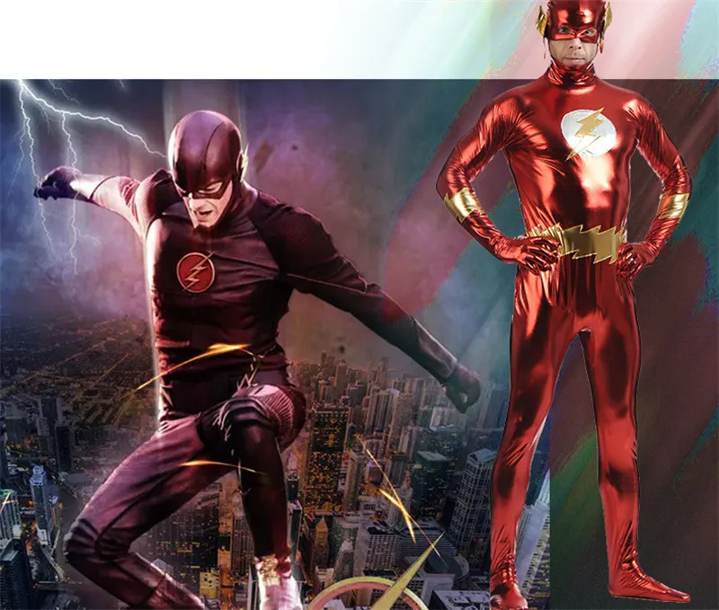 Костюм супергероев из мультфильма Flash костюм Zentai для взрослых с 3D принтом