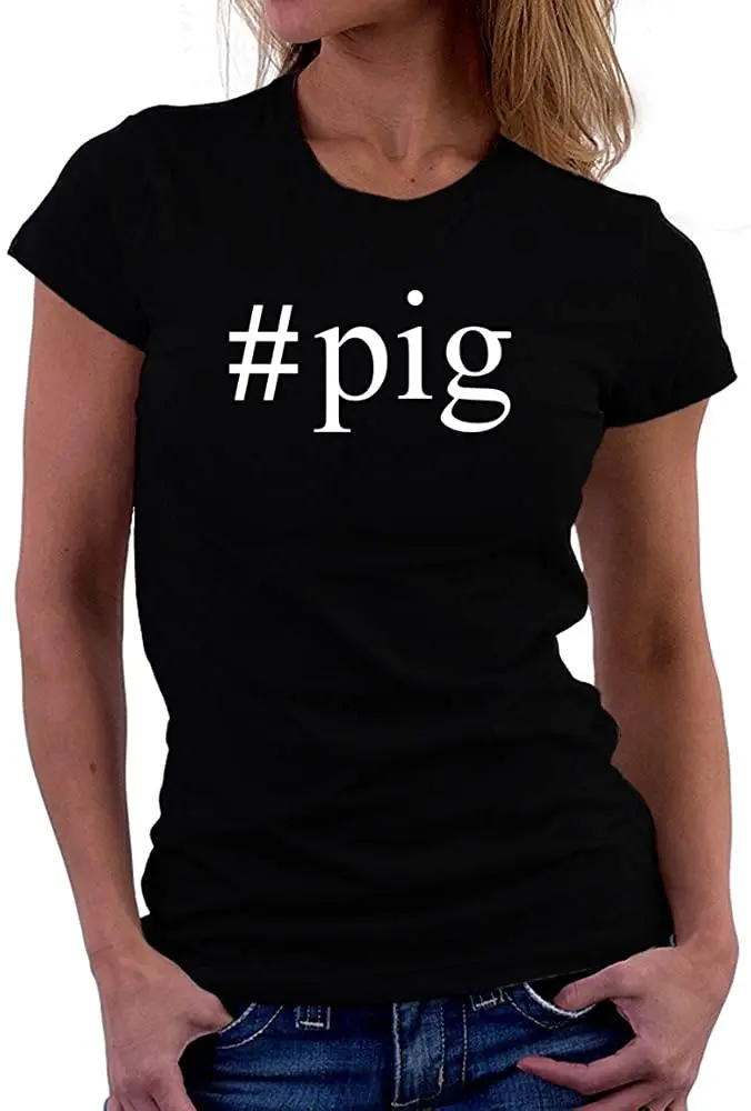 

Новое поступление, летняя крутая женская футболка, 2020, дышащая, из чистого хлопка, футболка с коротким рукавом, свинка, Хэштег, женская футбо...