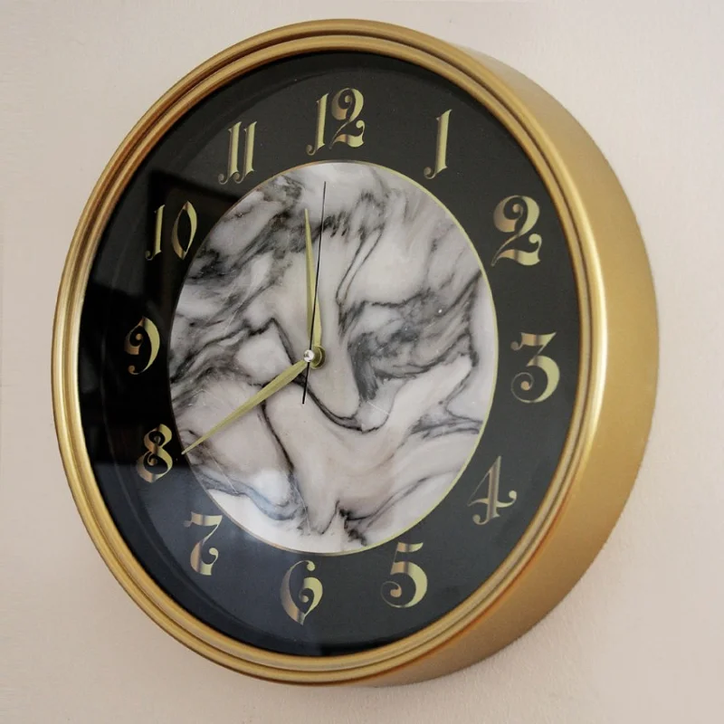 

Wall Clock Watch Clocks Marble Pattern Living Room Quartz Needle Home Decoration 1 Pc 2 Color Options