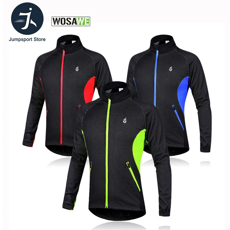 Зимняя велосипедная куртка WOSAWE Флисовая теплая ветровка для уличного спорта