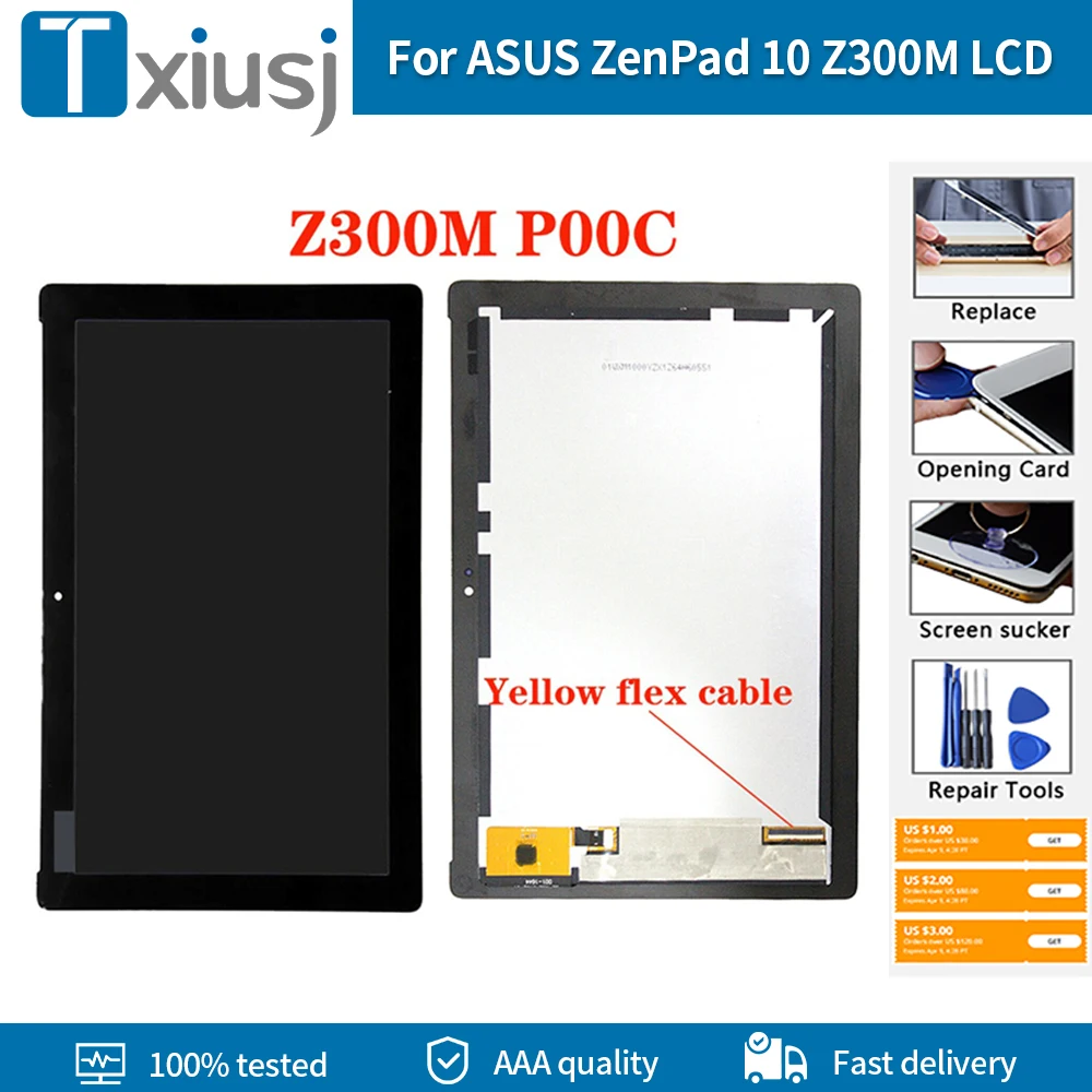 

10,1 ''Оригинальный ЖК-дисплей ASUS для ASUS ZenPad 10 Z300M, ЖК-дисплей, сенсорный экран, дигитайзер с рамкой для ASUS ZenPad Z300M P00C