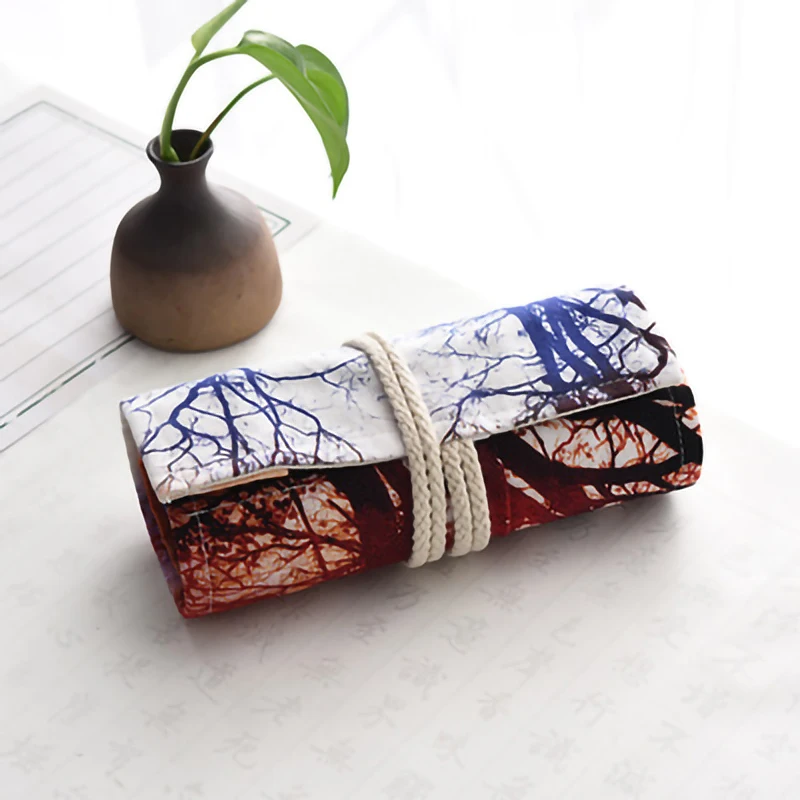 Канцелярские Холст футляр для карандашей ручной работы сумки 36/48/72 отверстия