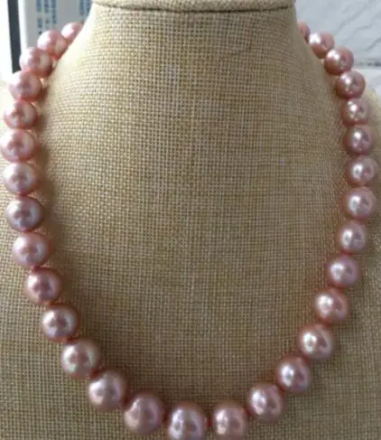 

Beautiful 11-12mm natural tahitian PINK pearl necklace