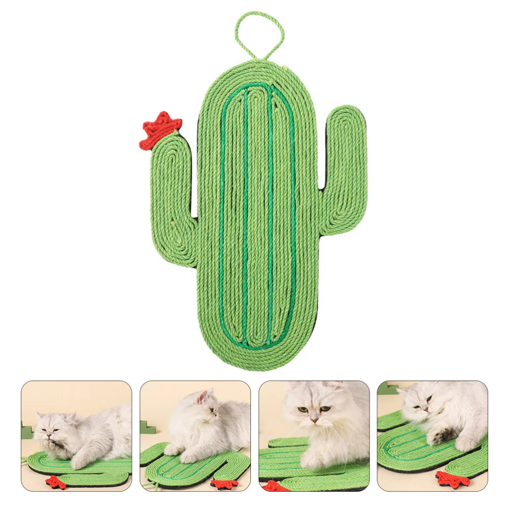 

Pet Cat Kitten Scratcher Wall Floor Scratch Sisal Pad Mat with Hanging Rope