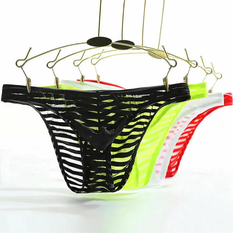 Лидер продаж мужские сексуальные трусы с низкой талией сетчатые прозрачные
