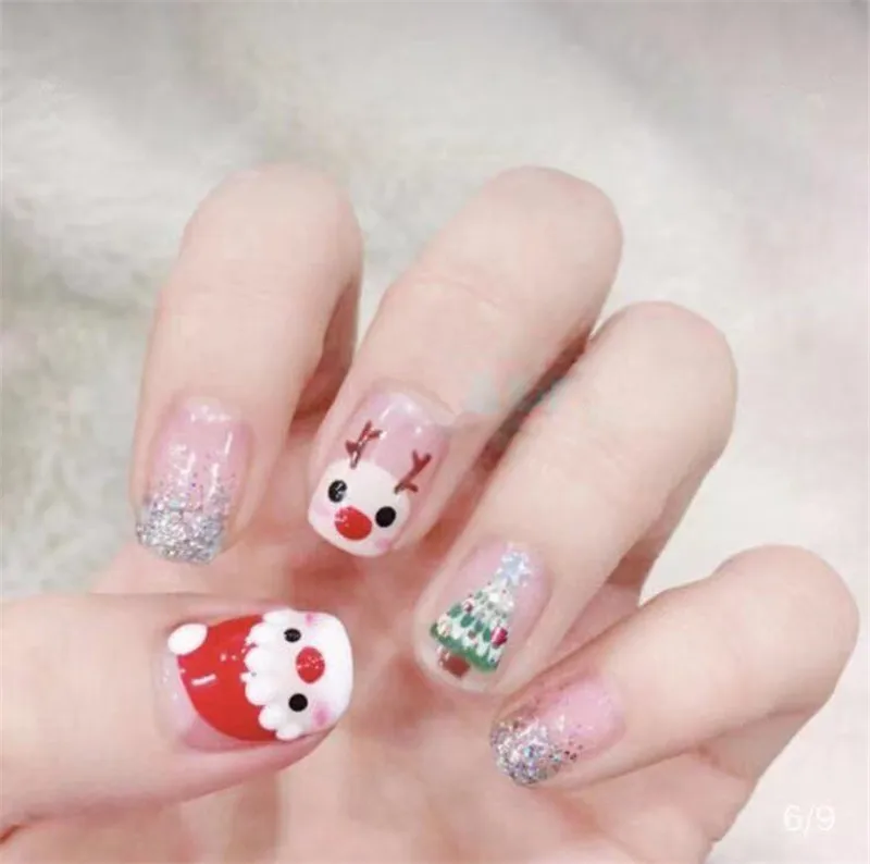 14 насадок 1 шт. золотые серебряные рождественские дизайнерские наклейки для