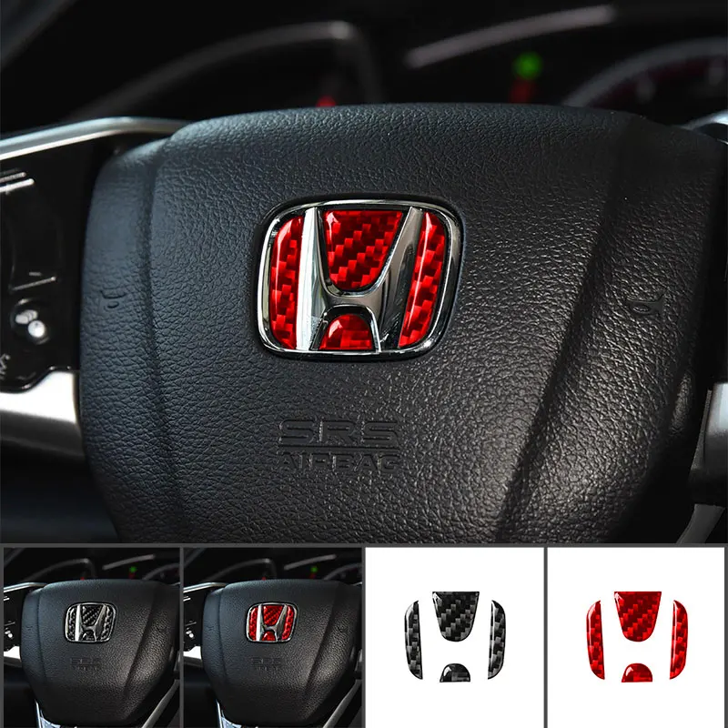 

Углеродное волокно для Honda Civic 2016-2019 аксессуары для интерьера модификация логотипа рулевого колеса защитный чехол отделка наклейки