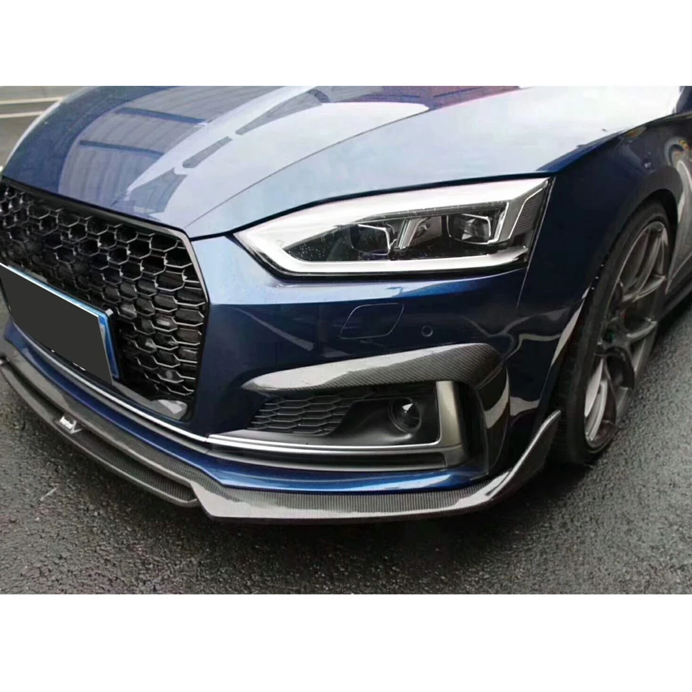 Углеродное волокно автомобиля ront бампер спойлер сплиттеры для Audi A5 Sline S5 седан- спойлер