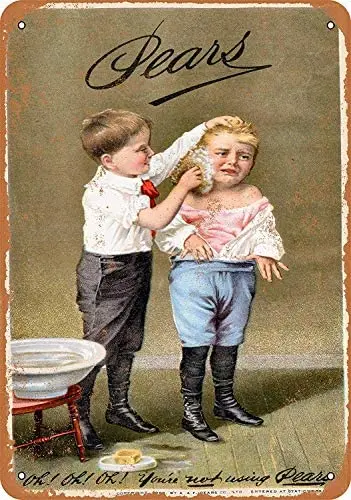 

1889 Pears' Soap 3 Metal Tin Sign 12 X 8 Inches Retro Vintage Decor