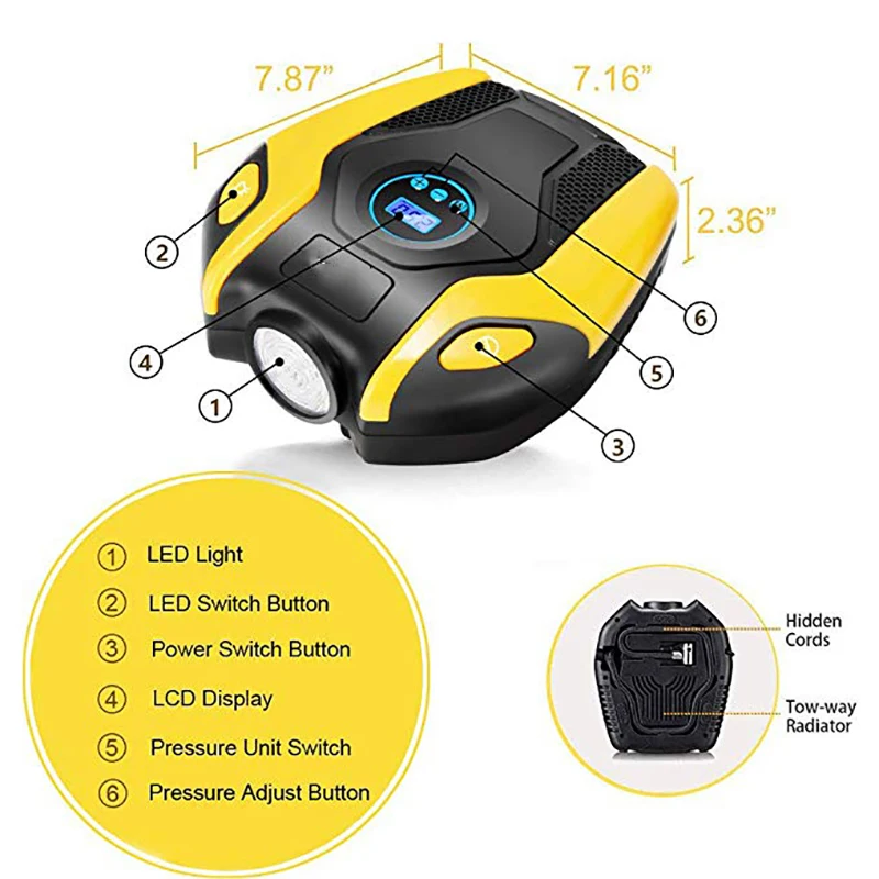 Precio Inflador De Neumáticos Eléctrico Para Coche, Bomba De Compresor De Aire Portátil, 12V, Cc, 150PSI, Para Bicicleta Balón Y Otros Inflables