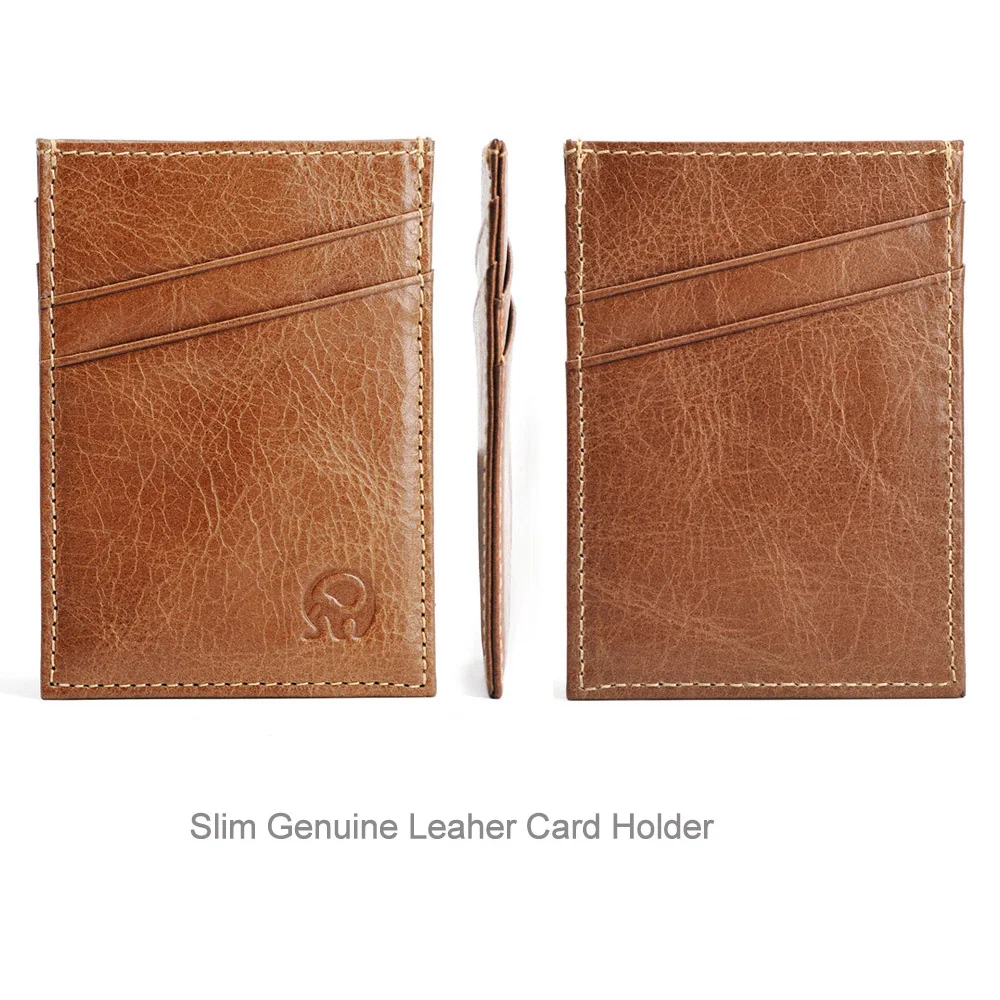 2019 новые тонкие кожаные визитные карточки Для мужчин кошелек Бизнес держатель