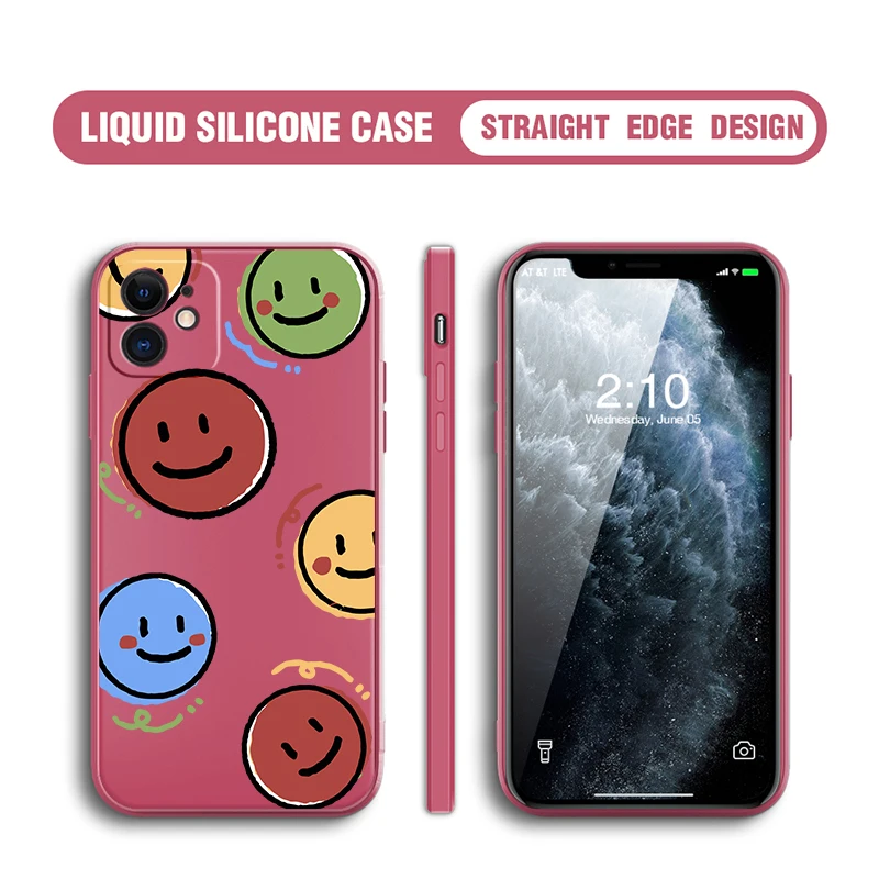 

For iPhone 13 Pro Max 12 Mini 11 8 7 6 6S Plus SE 2020 X XR XS Case Protective Back Cover Liquid Silicone Phone Cases Coque