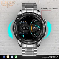 lige fashion smart watches men circle rotary encoder smartwatch sports fitness message push wristwatch clock for xiaomi huawei