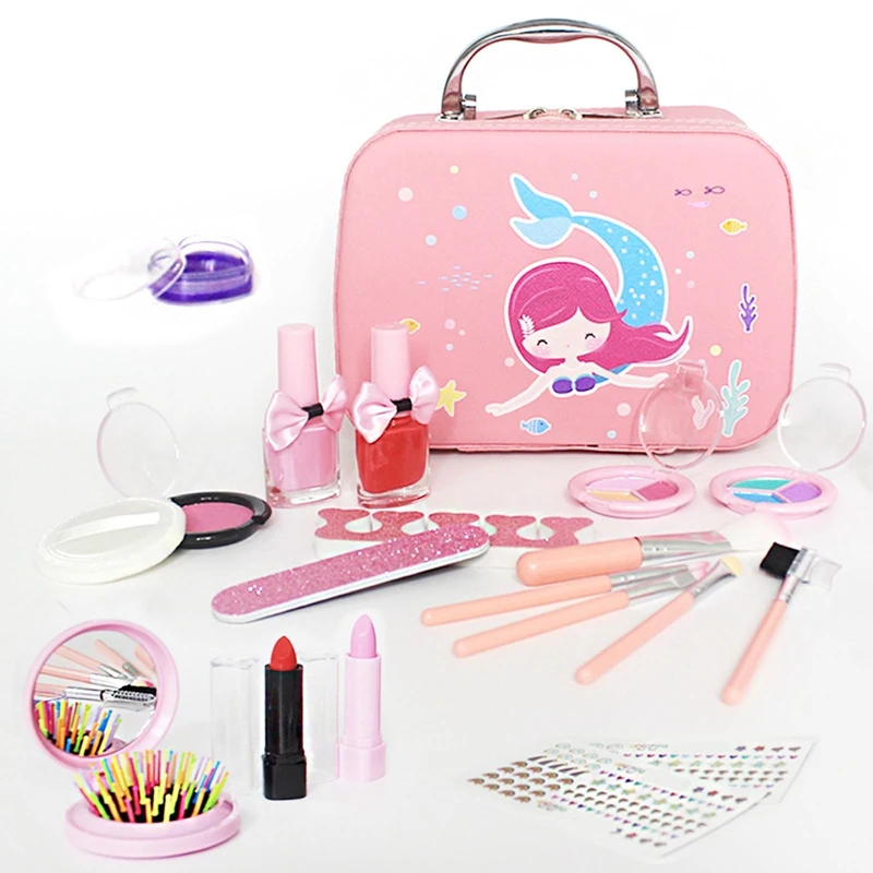 

Kids Makeup Toy Set Cosmetic Beauty Set with Cosmetic Box for Little Girls Princess Birthday Present Gift Fashion Toys