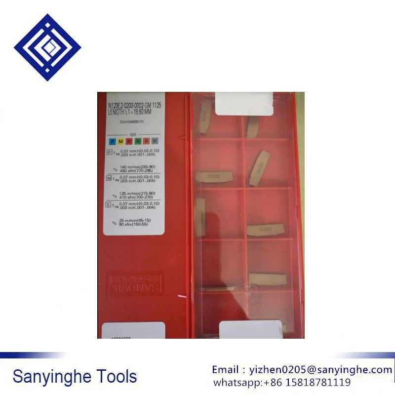 N123E2-0200-0002-CM 1125 puntas de corte de carburo cnc insertos de torneado de carburo CNC hoja (10 unids/lote)