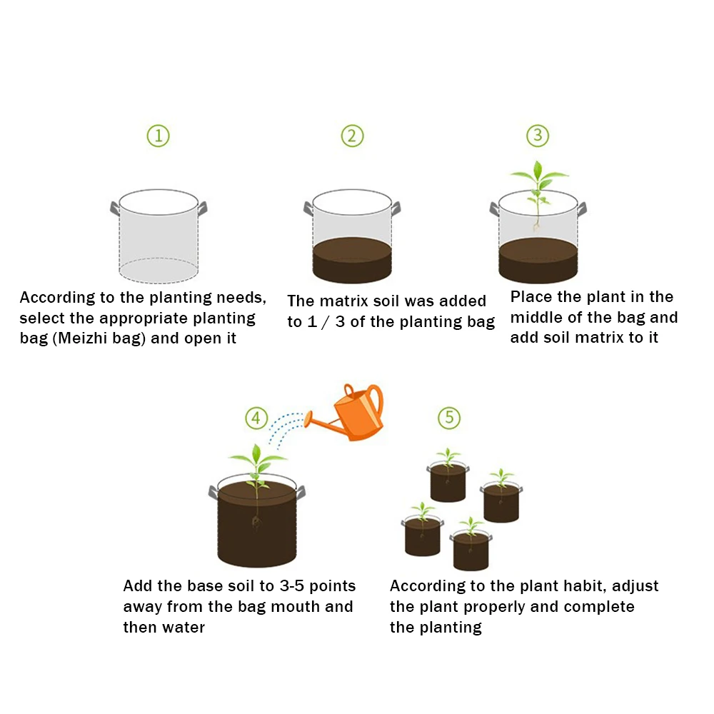 

Multi-port Non-woven Plant Planting Bag Nursery Flower Planting Grow Bag Potato Fabric Pot Planter Vegetable Container Plant Pot