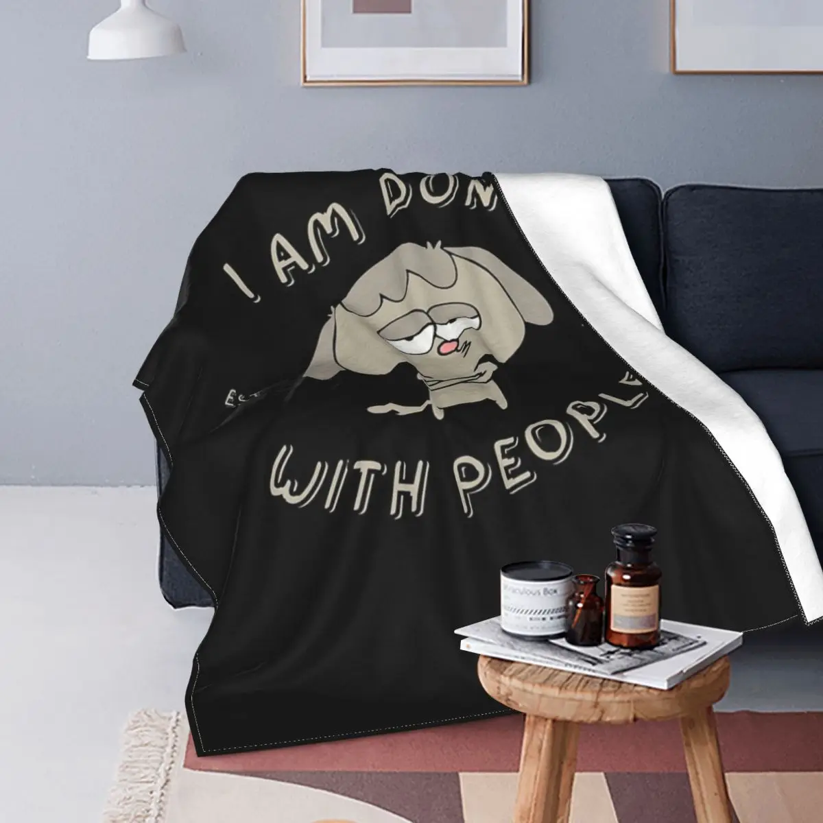 

I'm Done With People 1 manta colcha cama a cuadros muselina fundas de cama manta Sudadera con capucha mantas receptoras