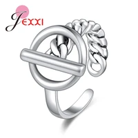 new simple retro opening finger rings for women men pure 925 sterling silver adjustable finger rings wholesale
