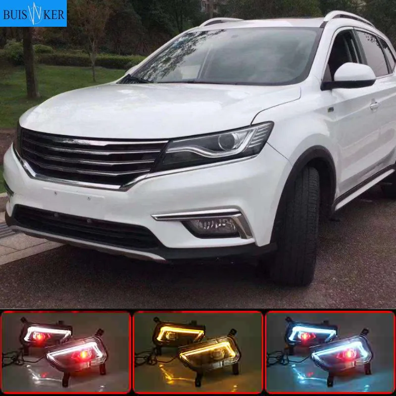 

LED Daytime Running Lights DRL Fog Lamp with Yellow Turn Signal Lamp For Roewe RX5 ERX5 2016 2017 2018