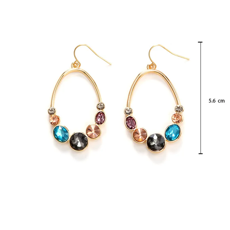 

wing yuk tak Fashion Luxury Colorful Crystal Drop Earring 2019 Brincos Vintage Jewelry Vintage Statement Earrings For Women