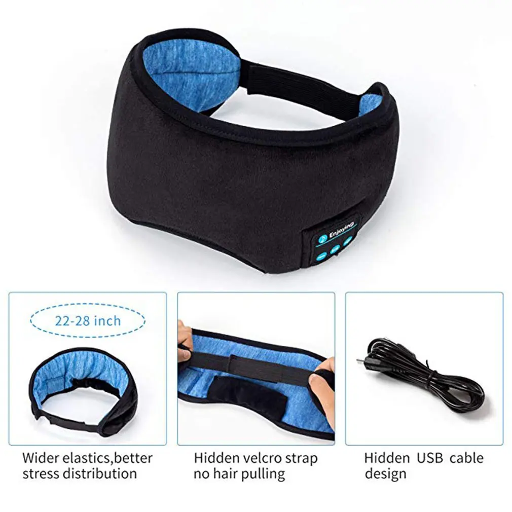 Wireless Bluetooth Stereo Sleeping Earphone Comfortable Washable with Built-in Headphones for Eye Mask Headset | Электроника