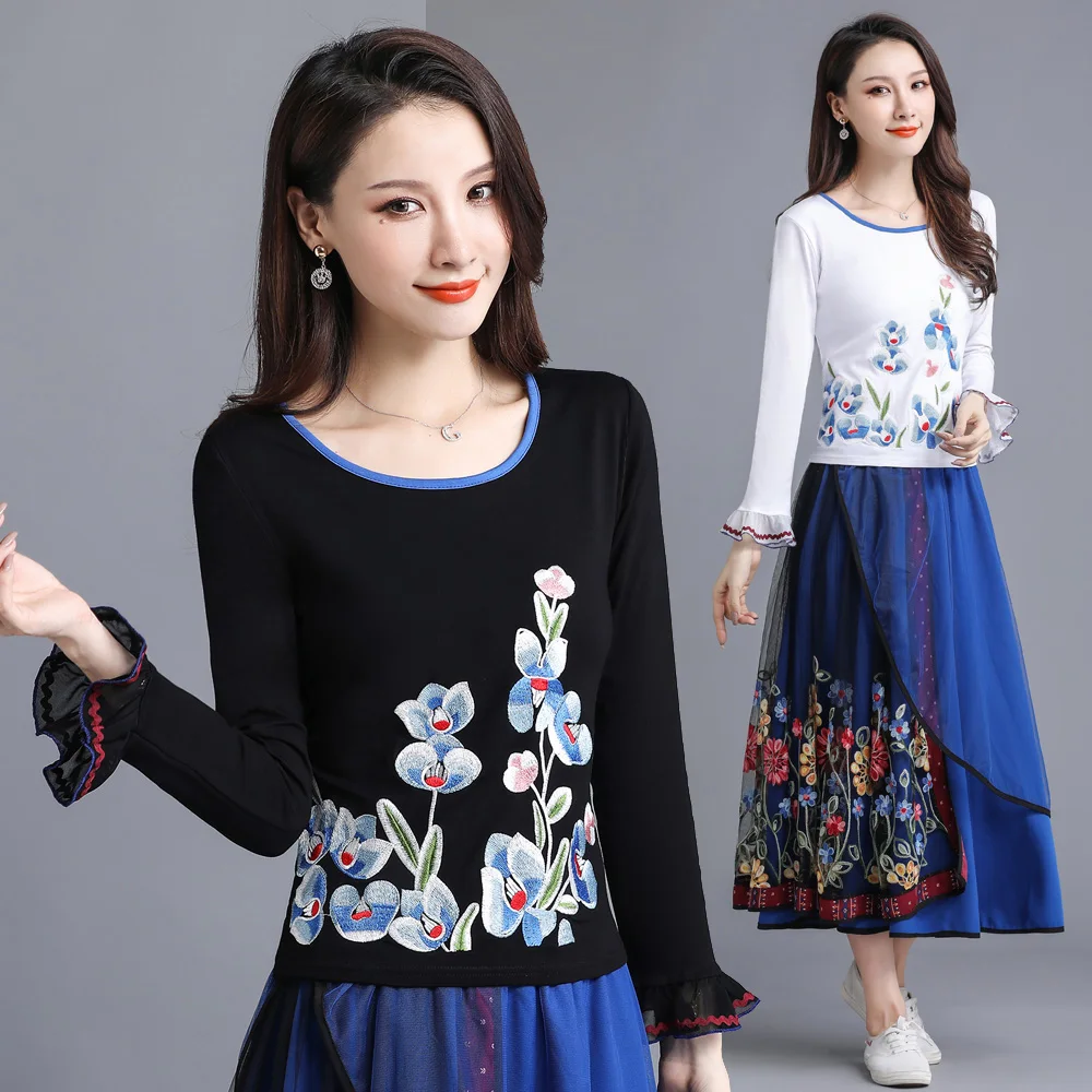 KYQIAO blusas mujer de moda 2020 онлайн Китайский магазин этнические Топы женские оригинальный