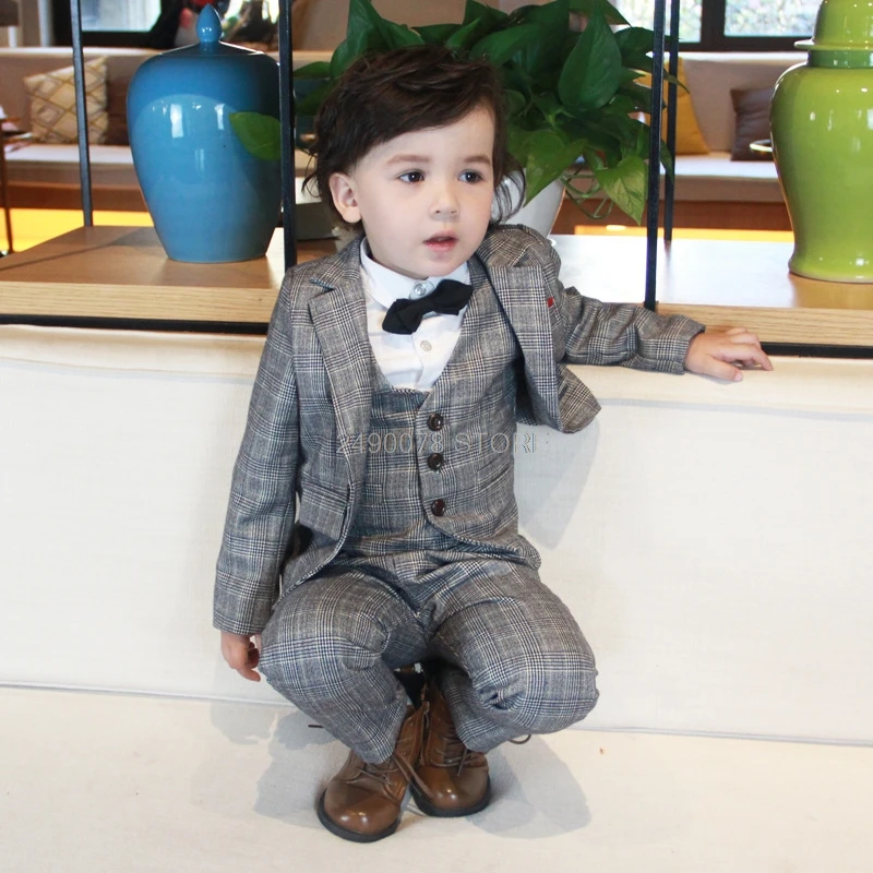 

Gentleman Kids Enfant Garcon Mariage Suit Prince Boys Wedding Suit Children Formal Blazer Vest pants Tuxedo Dress Clothing Set