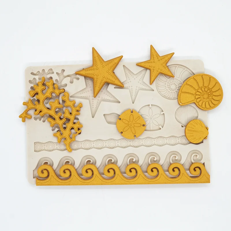 

Sea Coral Starfish Shell Shape Silicone Mold Fondant Mold Cake Decorating Tools Chocolate Moulds