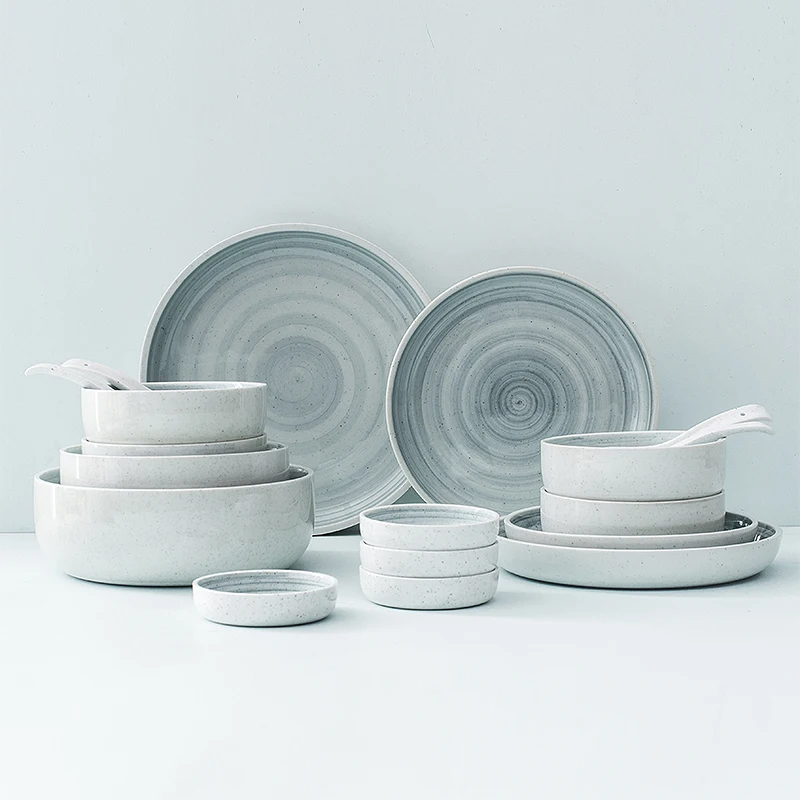 

2021 Fashion Tableware Set Creative Personality Hand-painted Kitchen Fresh Plate Dishes Home Combination Korean Dinnerware Sets