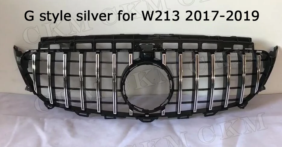 W213 silver Е класс ABS черный серебряный передний бампер решетка решетки для Mercedes Benz W212 W213 C238 E200 E250 E300 E320 E350 AMG GT R 14-19 - Цвет: W213 silver