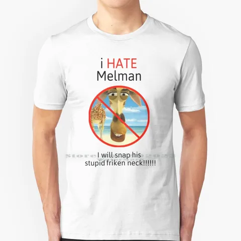 I Hate Melman футболка из 100% чистого хлопка большого размера Melman странно конкретный странно особенный I Hate Melman мем проколенное изображение