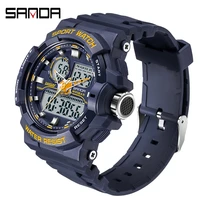 sanda casual fashion men 24 hour indicating digital watch luminous clock 50m waterproof new mens watches electronic watch 6025