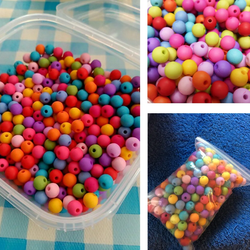 Doreen Box 300 шт. случайных микс разноцветных круглых акриловых бусин 8 мм. Аксессуары