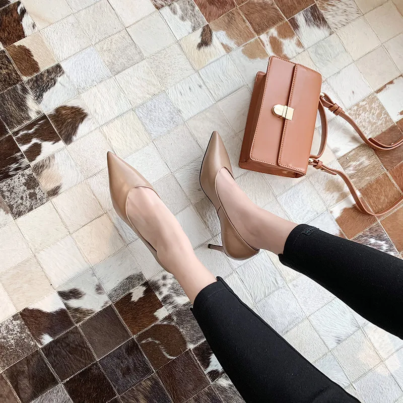 

FEDONAS Genuine Leather Spring Autumn Pumps Women Party Office Basic Shoes Woman Pointed Toe High Heels Women Shallow Pumps
