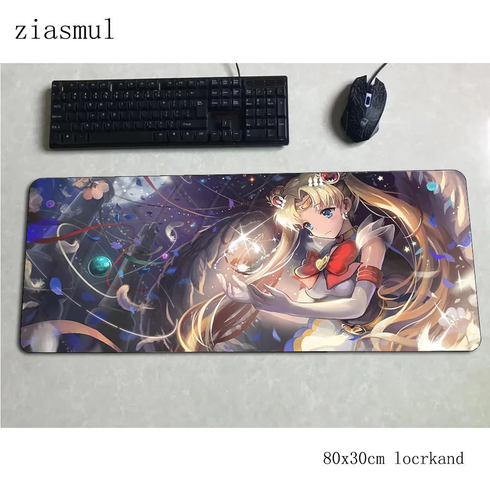 Sailor moon коврик для мыши геймер подставка для запястья 800x300x3 мм notbook коврик для мыши игровой коврик для мыши большой аниме-пэд коврик для мыши ПК настольный коврик для мыши