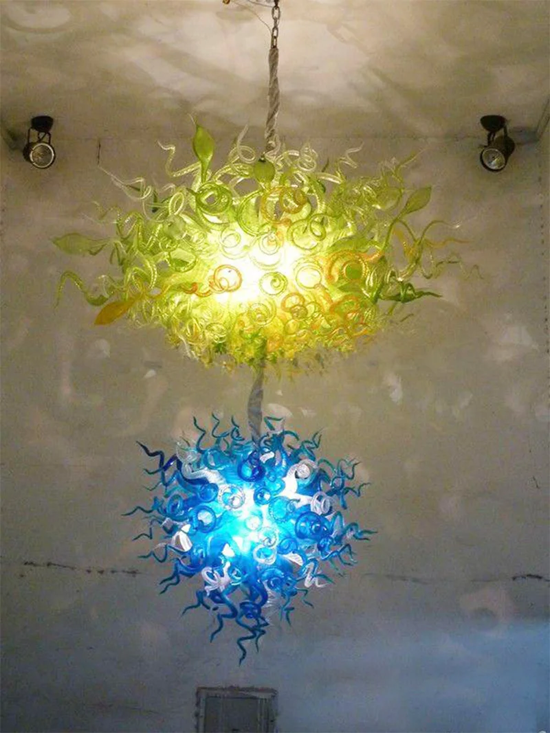 

Luxury Modern Hand blown glass Ceiling chandelier Living Room Lights Restaurant Art Decorative Two Tiered Lights