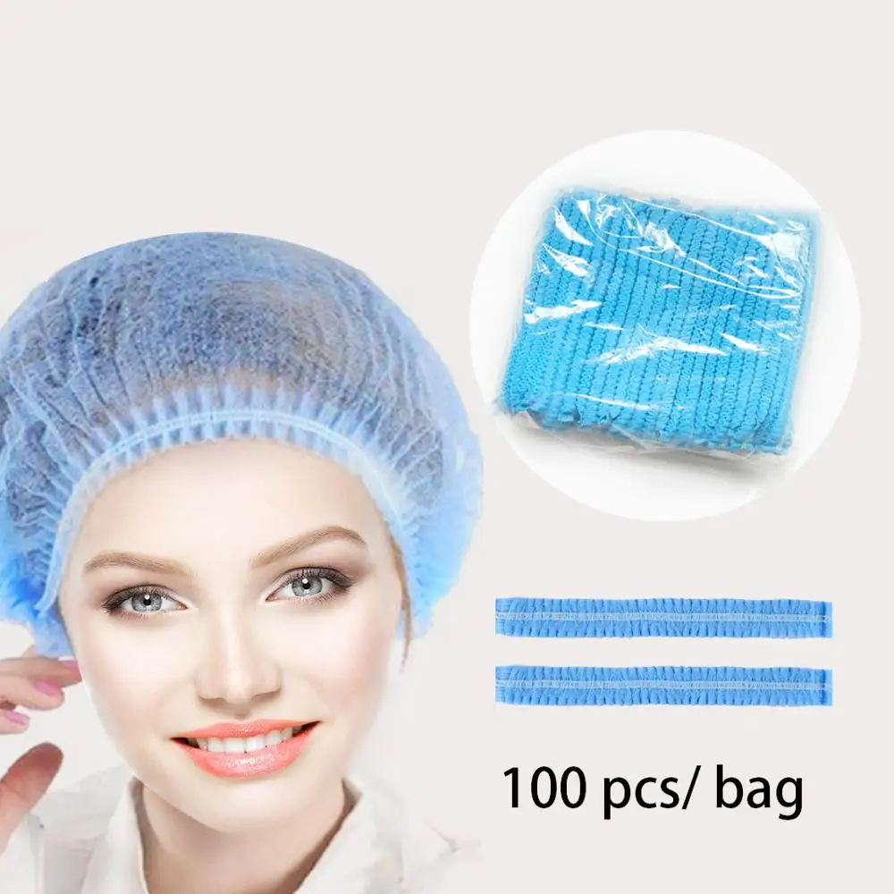 Нетканые одноразовые колпачки плиссированная Пылезащитная шляпа для